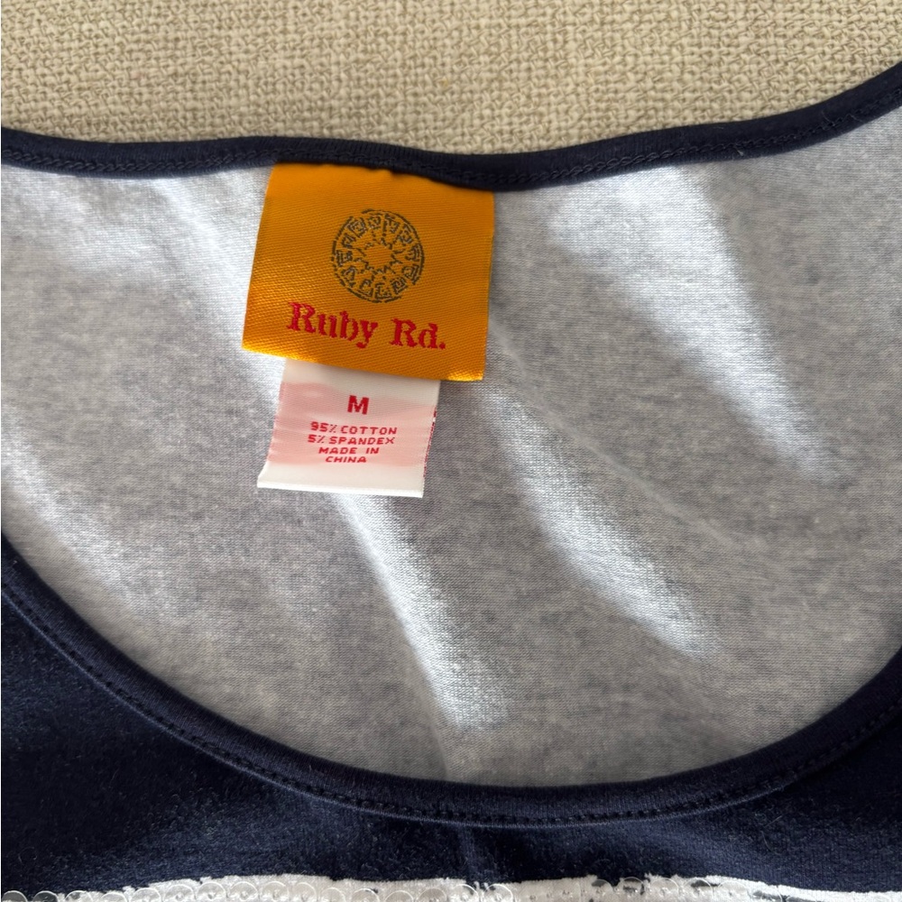 Ruby Rd. Navy and White Striped Tank - Picture 3 of 4